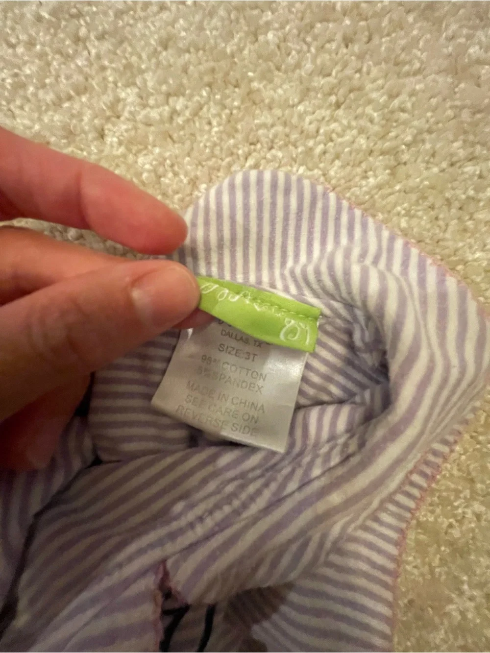Sleeveless Lavender and White Striped Kids Dress with Peter Pan Collar